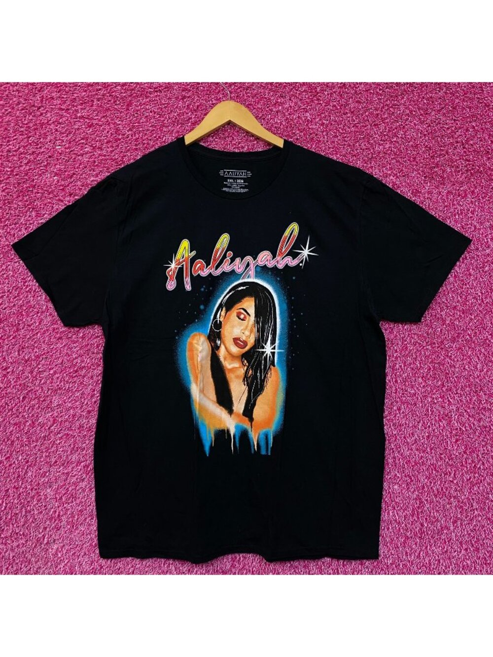 Aaliyah Airbrush Queen of Urban Pop Self-titled Album Tee 2X